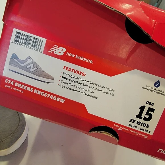 New Balance 574 Greens Waterproof Golf Shoe (Men) Size 15 2E Like New! - Picture 14 of 15